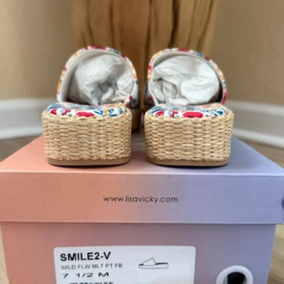 Lisa Vicky Slide Sandal Smile2-V Wild Flower NWT - Picture 5 of 6